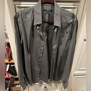 Express1MX  Charcoal Long Sleeve Dress Shirt M